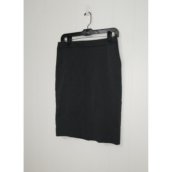 MNG Mango Skirt Size 8 Black White Pinstripe Pencil Straight Career New - Picture 2 of 11